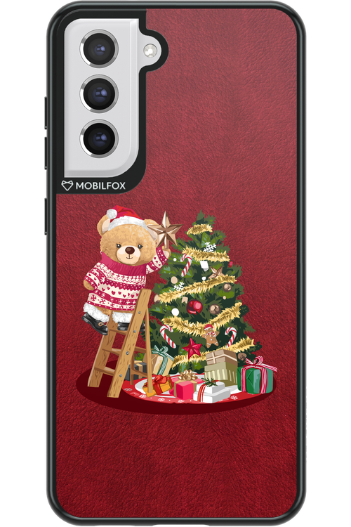 Christmas Bear (Burgundy) - Samsung Galaxy S21 FE