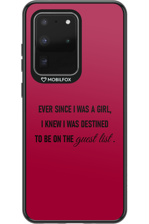 Guest List - Samsung Galaxy S20 Ultra 5G