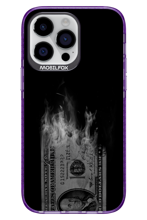 Money Burn B&W - Apple iPhone 14 Pro Max