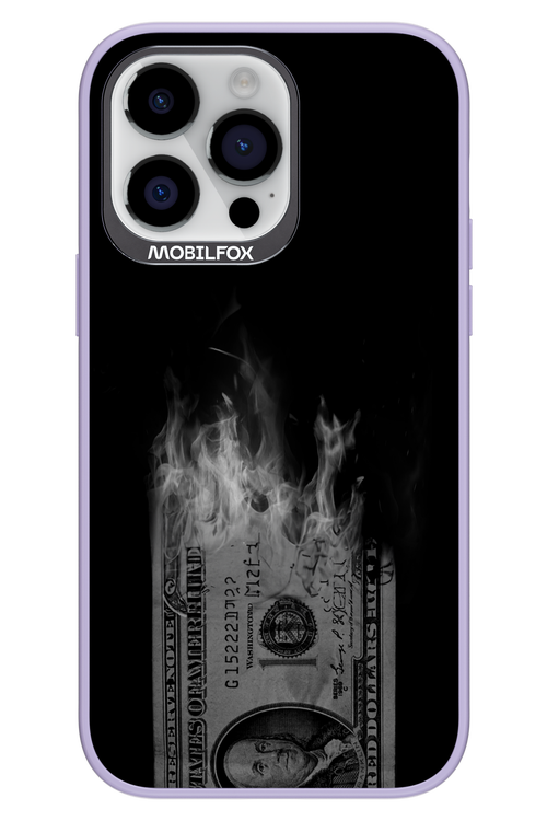 Money Burn B&W - Apple iPhone 14 Pro Max