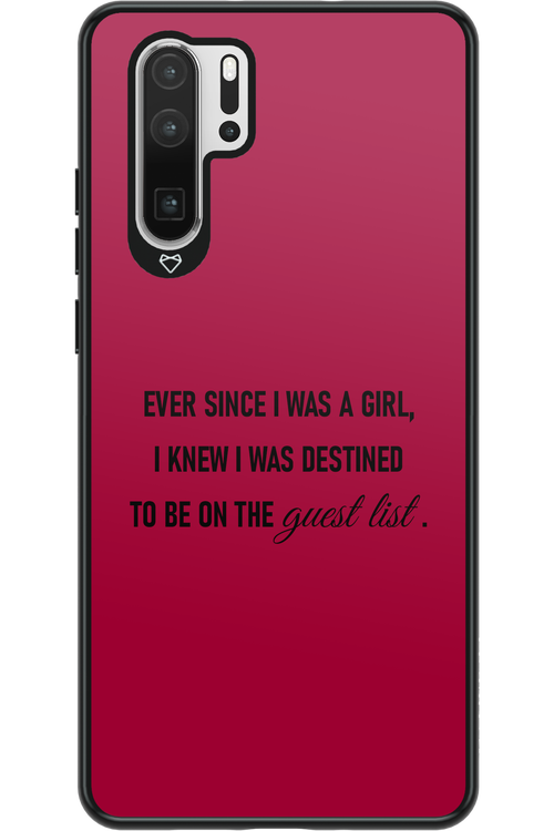 Guest List - Huawei P30 Pro