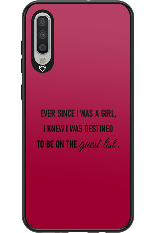 Guest List - Samsung Galaxy A70