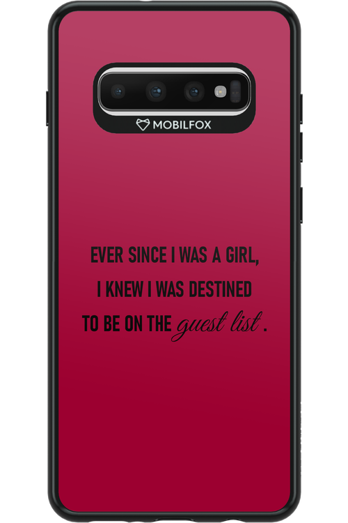 Guest List - Samsung Galaxy S10+