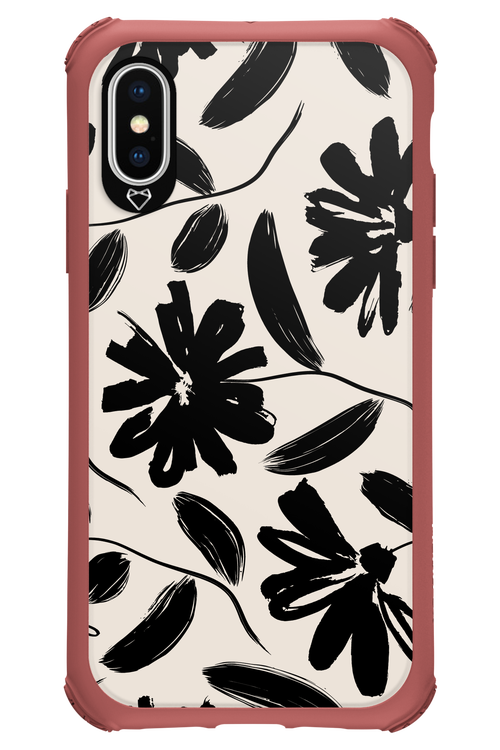 Monochrome Flowerss - Apple iPhone X