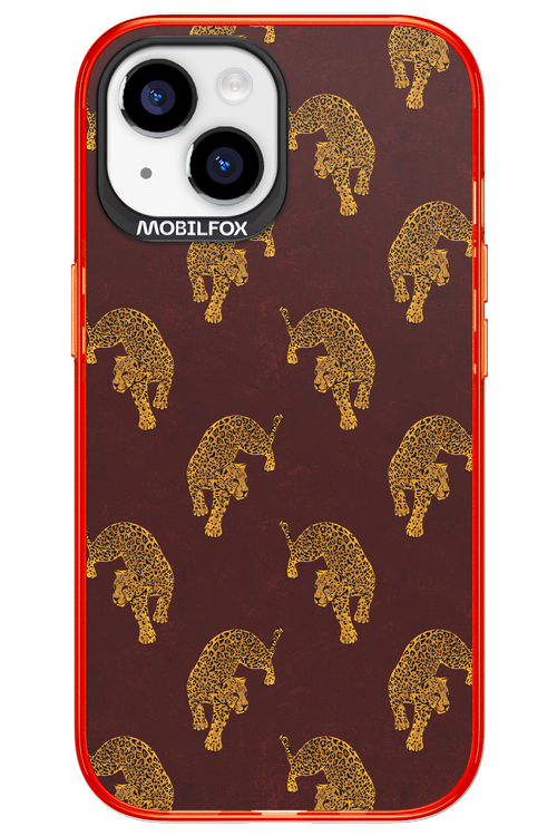 Burgundy Leopard Pattern - Apple iPhone 15