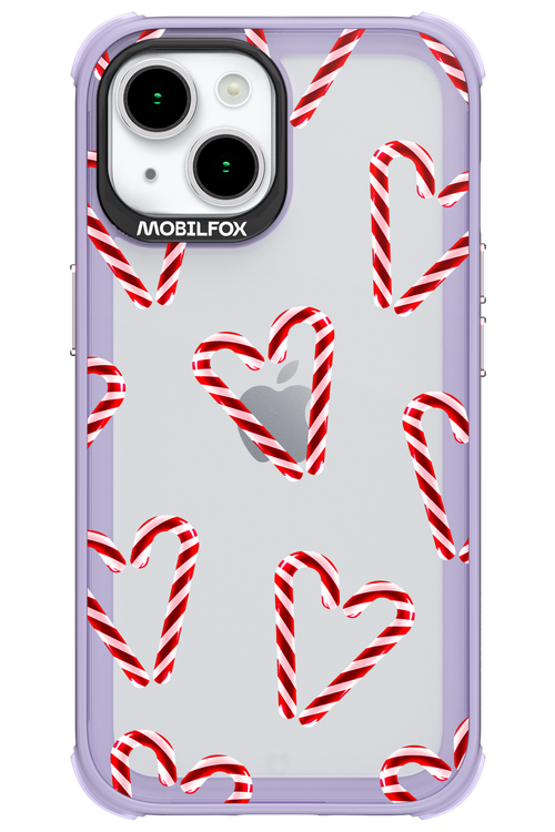 Candy Cane Hearts - Apple iPhone 15