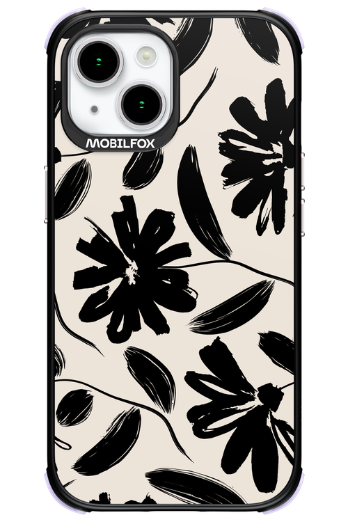 Monochrome Flowerss - Apple iPhone 15