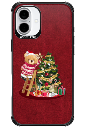 Christmas Bear (Burgundy) - Apple iPhone 16 Plus