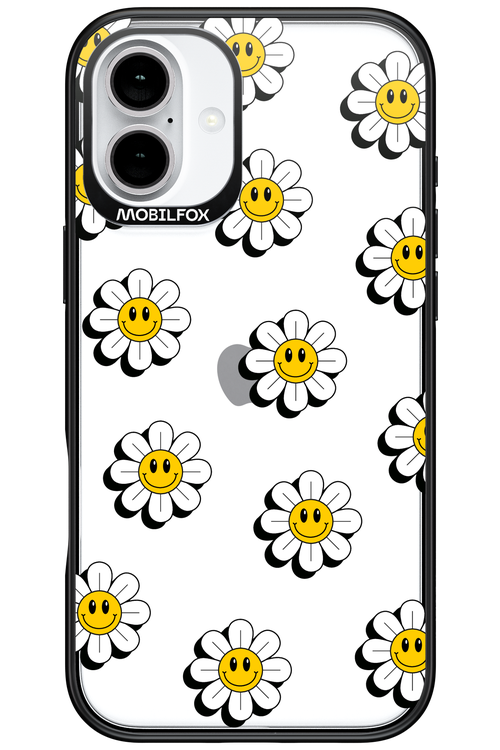 Smiley Flowers Transparent - Apple iPhone 16 Plus