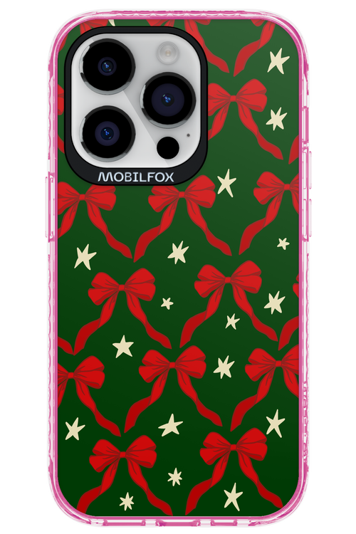 Bow & Stars (Green) - Apple iPhone 14 Pro