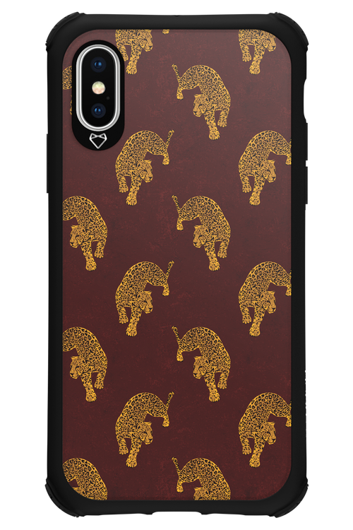 Burgundy Leopard Pattern - Apple iPhone X