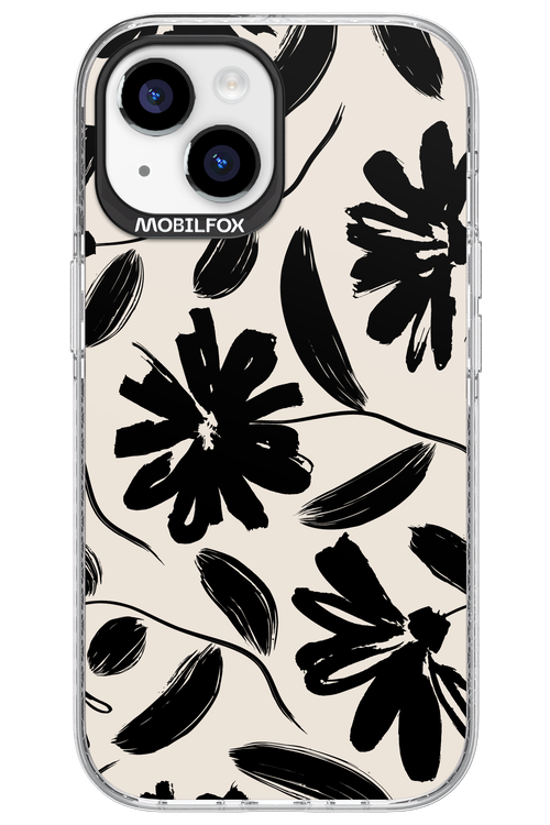 Monochrome Flowerss - Apple iPhone 15