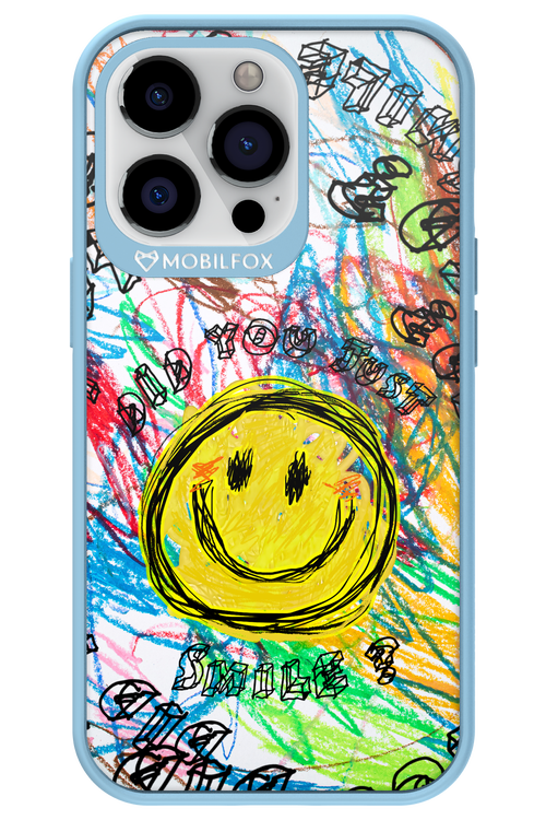 Crayon Smiley Colorful - Apple iPhone 13 Pro