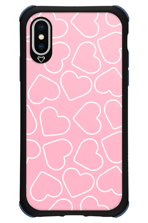 Line Heart Pink - Apple iPhone XS