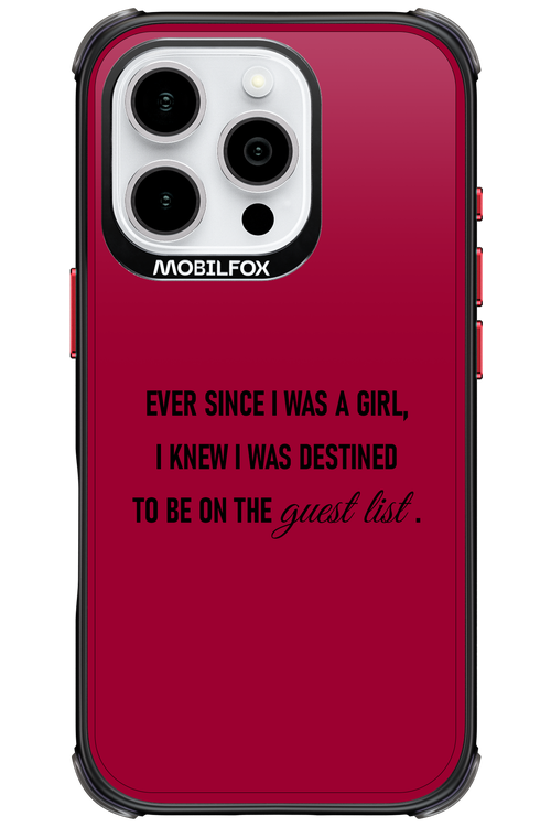 Guest List - Apple iPhone 16 Pro