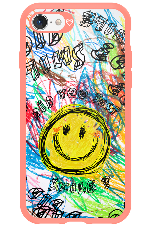 Crayon Smiley Colorful - Apple iPhone SE 2020