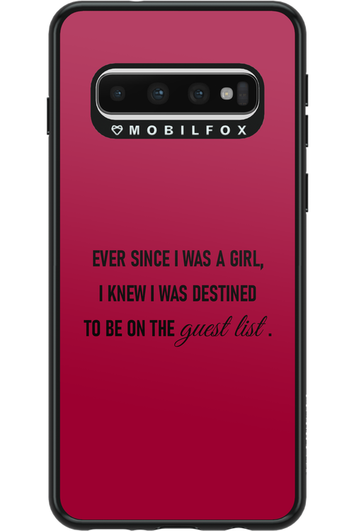 Guest List - Samsung Galaxy S10