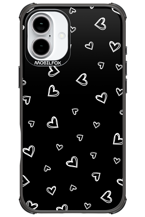 Monochrome Hearts 2.0 - Apple iPhone 16 Plus