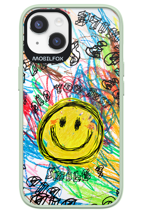 Crayon Smiley Colorful - Apple iPhone 14