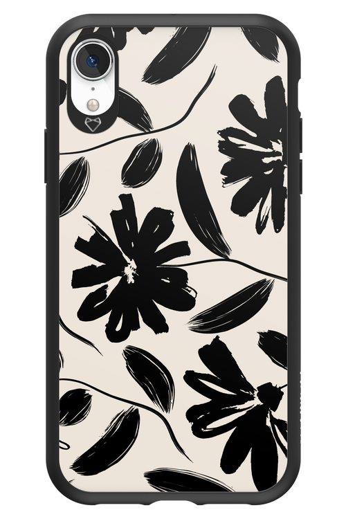Monochrome Flowerss - Apple iPhone XR