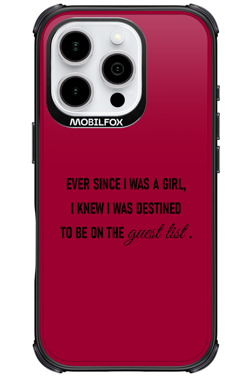 Guest List - Apple iPhone 16 Pro