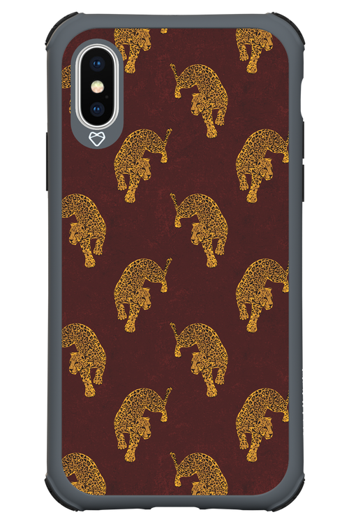 Burgundy Leopard Pattern - Apple iPhone XS