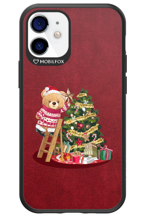 Christmas Bear (Burgundy) - Apple iPhone 12 Mini