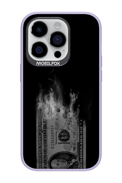 Money Burn B&W - Apple iPhone 14 Pro