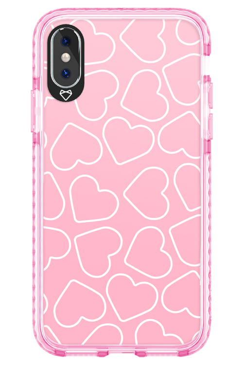 Line Heart Pink - Apple iPhone X