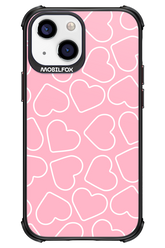 Line Heart Pink - Apple iPhone 13 Mini