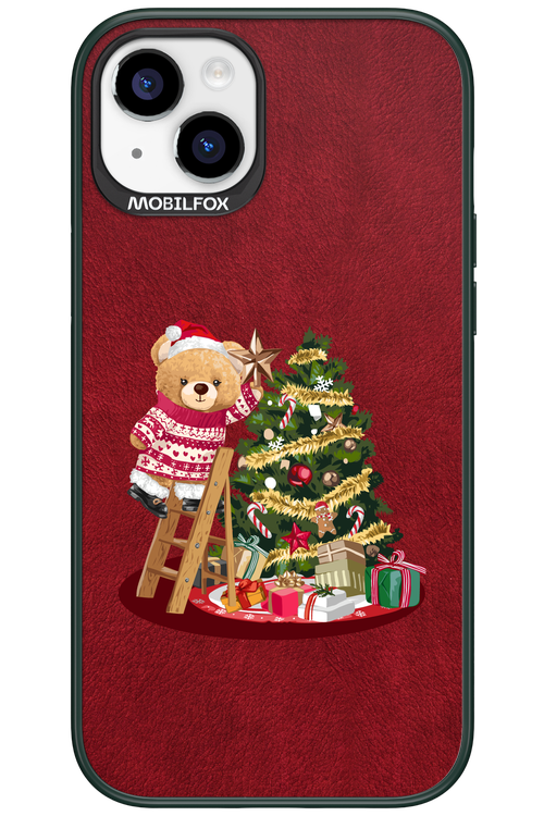 Christmas Bear (Burgundy) - Apple iPhone 15 Plus