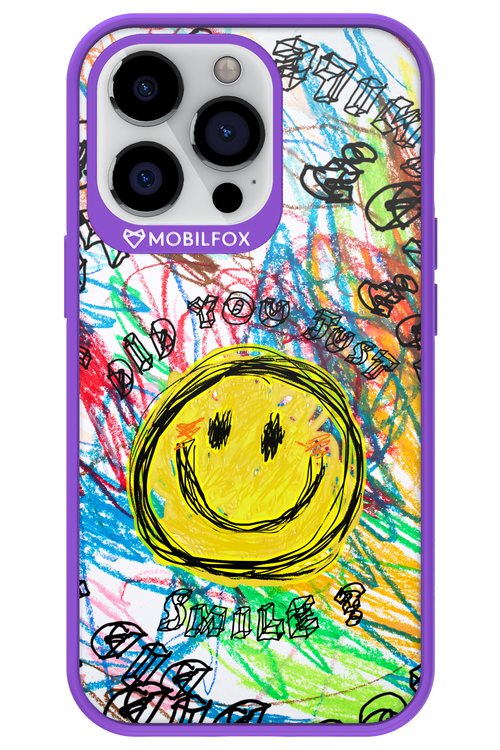 Crayon Smiley Colorful - Apple iPhone 13 Pro