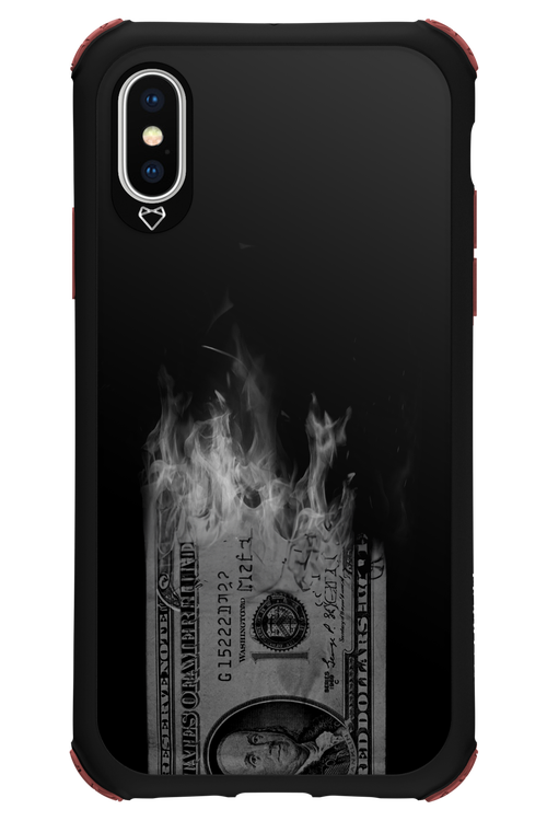 Money Burn B&W - Apple iPhone X