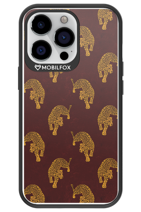 Burgundy Leopard Pattern - Apple iPhone 13 Pro
