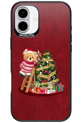 Christmas Bear (Burgundy) - Apple iPhone 16 Plus