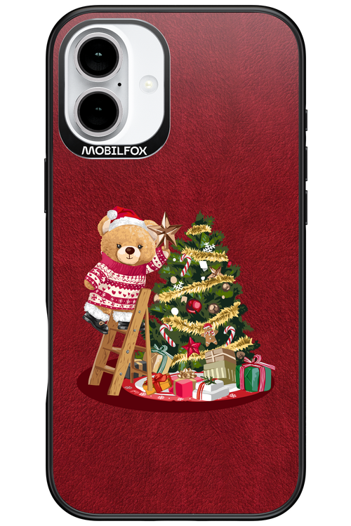 Christmas Bear (Burgundy) - Apple iPhone 16 Plus