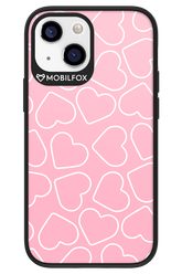 Line Heart Pink - Apple iPhone 13 Mini