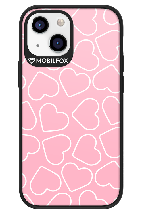 Line Heart Pink - Apple iPhone 13 Mini