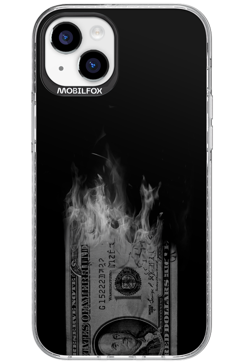 Money Burn B&W - Apple iPhone 15 Plus