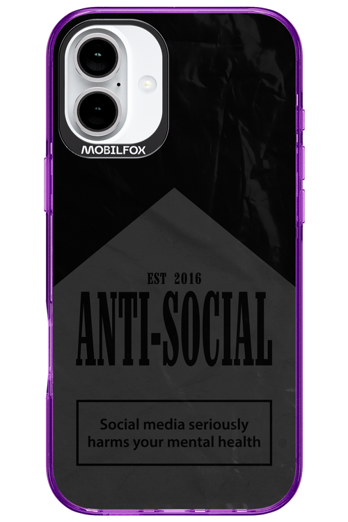 ANTI-SOCIAL (BLVCK) 2.0 - Apple iPhone 16 Plus