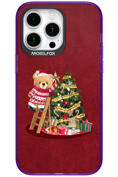 Christmas Bear (Burgundy) - Apple iPhone 15 Pro Max