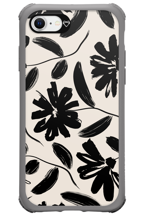 Monochrome Flowerss - Apple iPhone 8