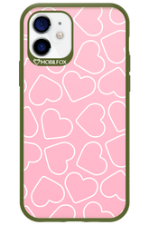 Line Heart Pink - Apple iPhone 12