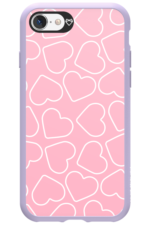 Line Heart Pink - Apple iPhone 8