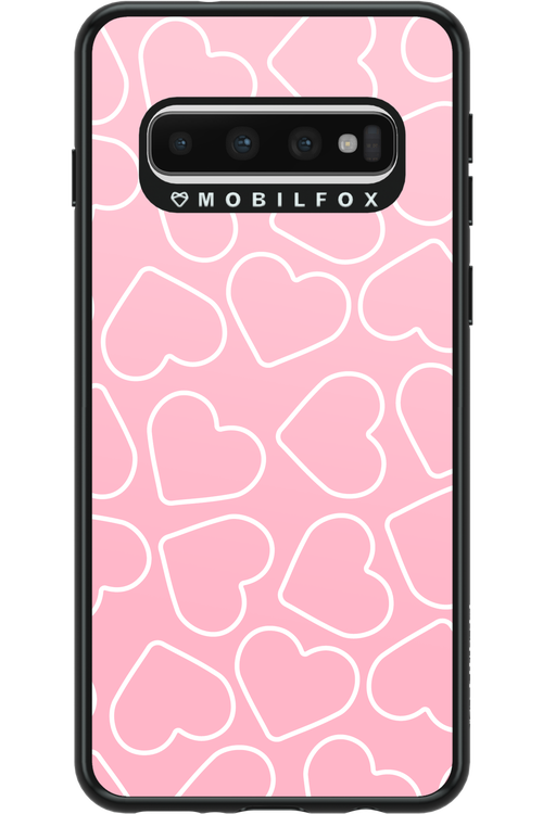 Line Heart Pink - Samsung Galaxy S10