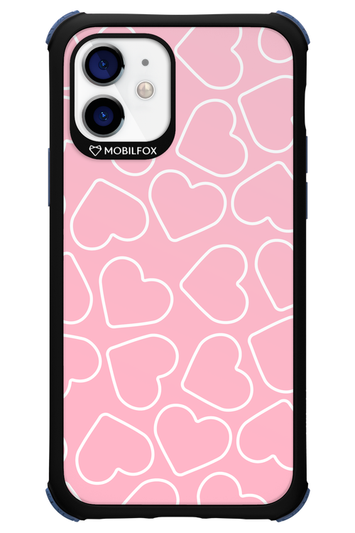 Line Heart Pink - Apple iPhone 12