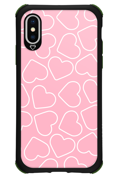 Line Heart Pink - Apple iPhone X