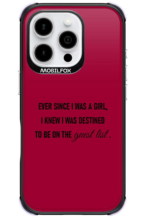 Guest List - Apple iPhone 16 Pro