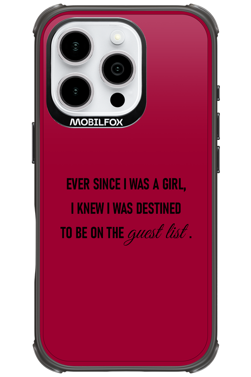 Guest List - Apple iPhone 16 Pro