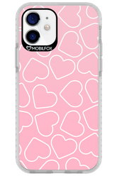 Line Heart Pink - Apple iPhone 12